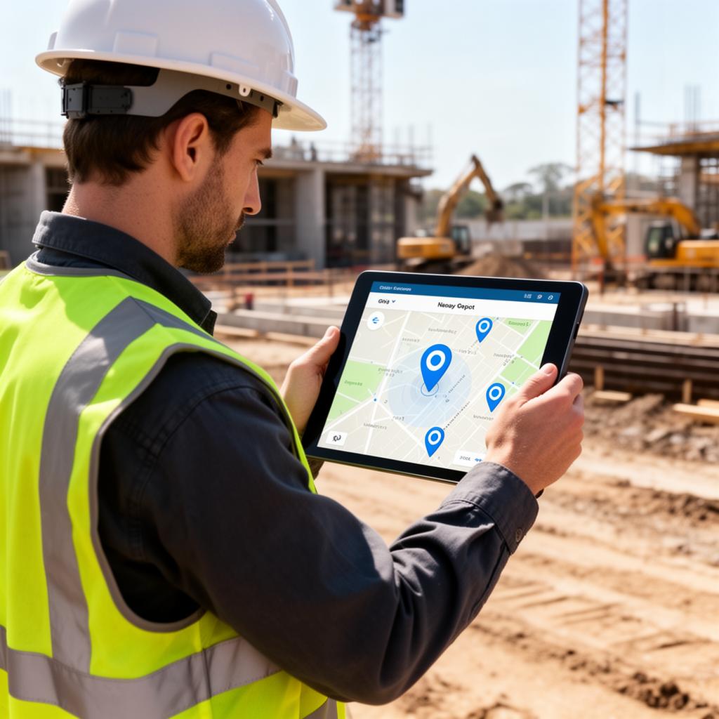 Field worker using TaskUndo mobile app for GPS check-in and photo proof